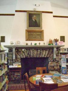 The Library is built from fieldstone and has a lovely fieldstone fireplace in its one room. It houses a collection of over 9,000 books, magazines, audios, CDs, videos and DVDs.