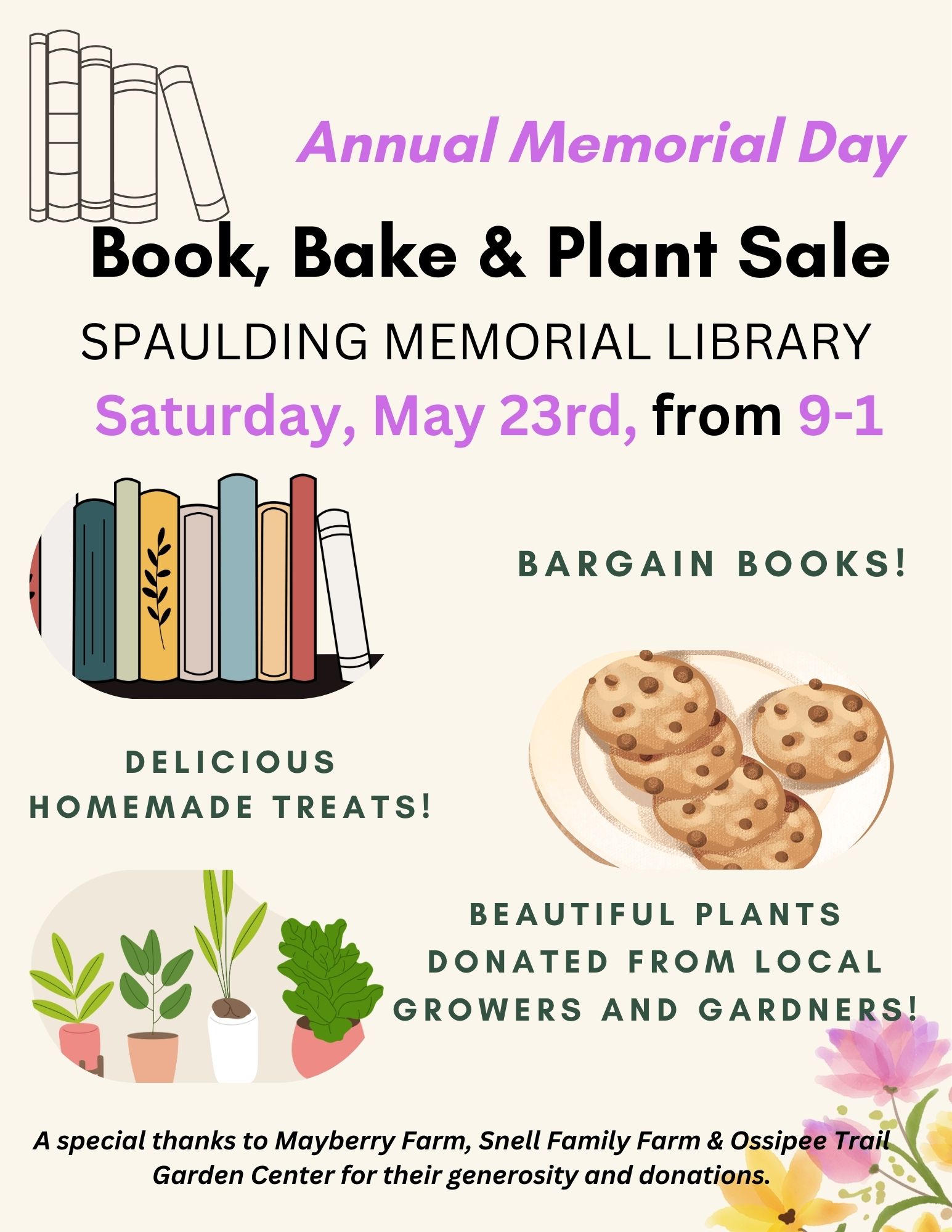 Book, Bake & Plant Sale
