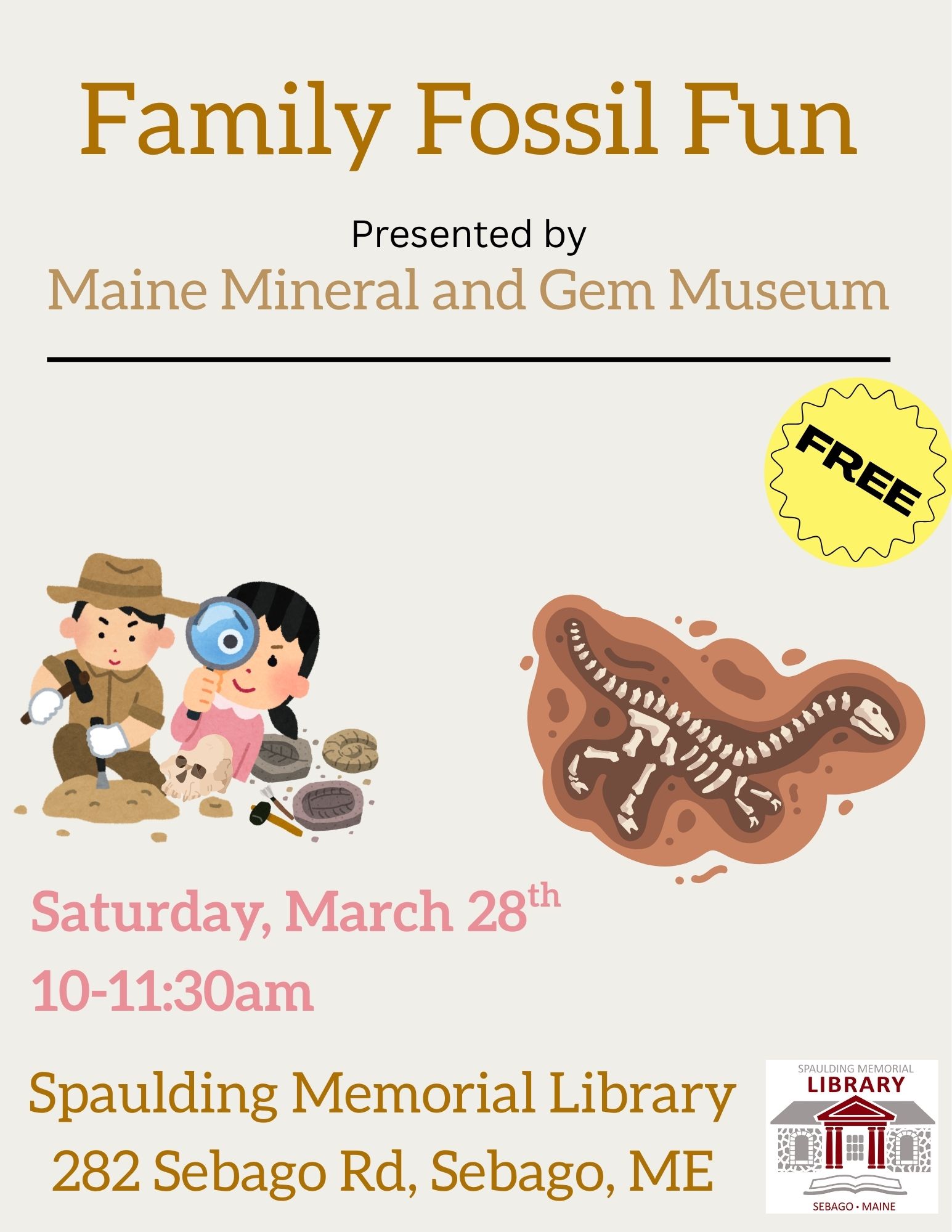 Family Fossil Fun with Maine Mineral and Gem Museum